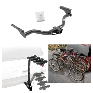 Trailer Hitch w/ 4 Bike Rack For 13-20 Nissan Pathfinder 14-20 INFINITI QX60 2013 JX35 Approved for Recreational & Offroad Use Carrier for Adult Woman or Child Bicycles Foldable