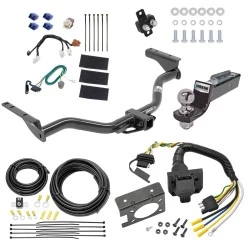 Trailer Hitch Tow Package w/ 7-Way RV Wiring For 13-20 Nissan Pathfinder 14-20 INFINITI QX60 w/ 2" Drop Mount 2" Ball Class 4 2" Receiver