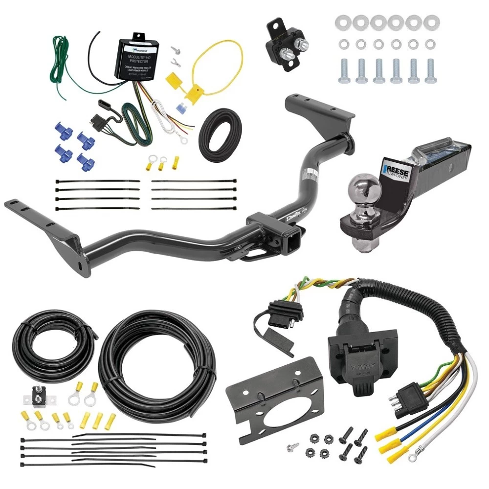 Trailer Hitch Tow Package w/ 7-Way RV Wiring For 13-13 INFINITI JX35 All Models w/ 2" Drop Mount 2" Ball Class 4 2" Receiver