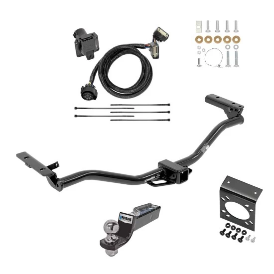 Trailer Hitch Tow Package w/ 7-Way RV Wiring For 11-19 Ford Explorer All Models w/ 2" Drop Mount 2" Ball Class 3 2" Receiver
