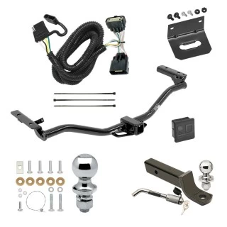 Ultimate Tow Package For 11-19 Ford Explorer All Models Trailer Hitch w/ Wiring 2" Drop Mount Dual 2" and 1-7/8" Ball Lock Bracket Cover 2" Receiver