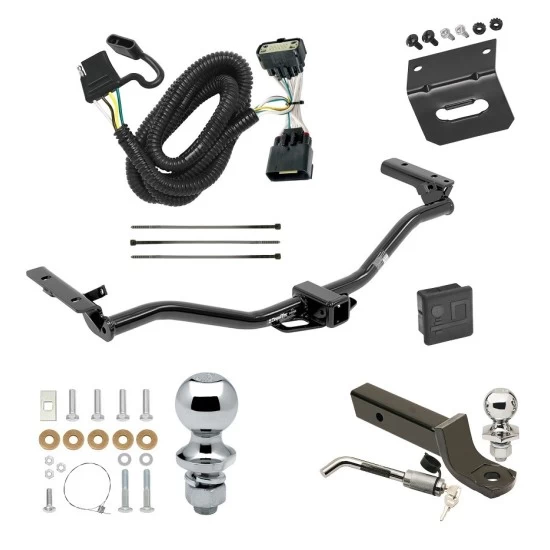 Ultimate Tow Package For 11-19 Ford Explorer All Models Trailer Hitch w/ Wiring 2" Drop Mount Dual 2" and 1-7/8" Ball Lock Bracket Cover 2" Receiver
