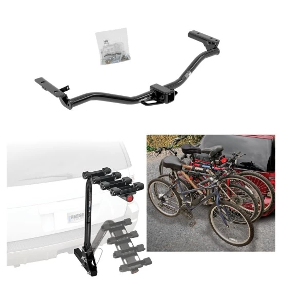 Trailer Hitch w/ 4 Bike Rack For 11-19 Ford Explorer Approved for Recreational & Offroad Use Carrier for Adult Woman or Child Bicycles Foldable