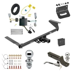 Ultimate Tow Package For 17-20 Chrysler Pacifica (LX & Touring Exc Hybrid) 20-25 Voyager 22-23 Grand Caravan Trailer Hitch w/ Wiring 2" Drop Mount Dual 2" + 1-7/8" Ball Lock Bracket Cover