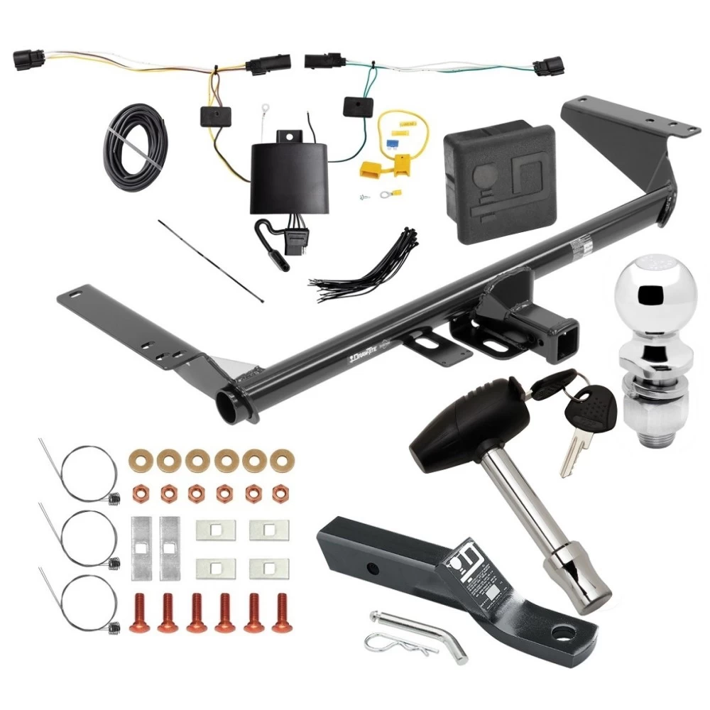 Custom Fit Trailer Hitch Wiring Harness (Plug & Play) 2" Drop Ball-Mount w/ Pin/Clip 2" Chrome Ball Security Lock Pin Rubber Hitch Plug Cover Installation Hardware Installation Instructions 76046 118835 21536 580407 7010 Draw-Tite Trailer To Trailer Tow Hitch For 21-23 Chrysler Pacifica Except Hybrid w/ Deluxe Package Wiring 2" Ball and Lock