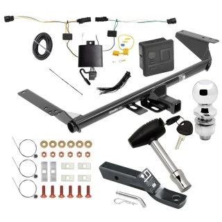 Custom Fit Trailer Hitch Wiring Harness (Plug & Play) 2" Drop Ball-Mount w/ Pin/Clip 2" Chrome Ball Security Lock Pin Rubber Hitch Plug Cover Installation Hardware Installation Instructions 76046 118835 21536 580407 7010 Draw-Tite Trailer To Trailer Tow Hitch For 21-23 Chrysler Pacifica Except Hybrid w/ Deluxe Package Wiring 2" Ball and Lock