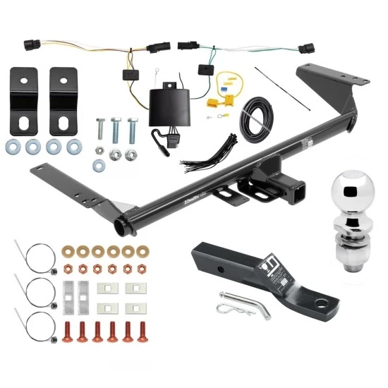 Custom Fit Trailer Hitch Wiring Harness (Plug & Play)Hybrid Conversion Kit 2" Drop Ball-Mount w/ Pin/Clip 2" Chrome Ball Installation Hardware Installation Instructions 76046 76046SK 118835 21536 Draw-Tite Trailer Hitch Wiring 21-23 Chrysler Trailer Hitch & Wiring For 21-23 Chrysler Pacifica Hybrid w/ Plug & Play Wiring + 2" Ball
