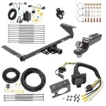 Trailer Hitch Tow Package w/ 7-Way RV Wiring For 17-20 Chrysler Pacifica Except Hybrid w/ 2" Drop Mount 2" Ball Class 3 2" Receiver