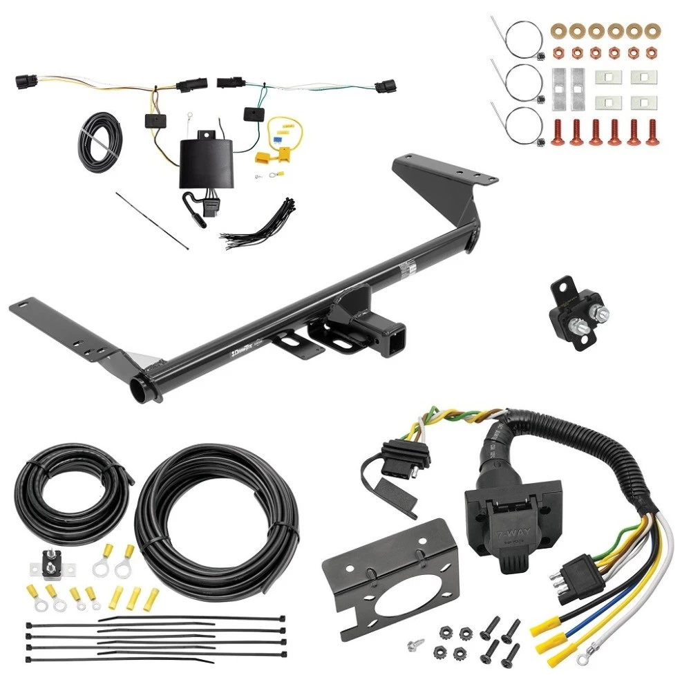 Custom Fit Trailer Hitch Wiring Harness (Plug & Play) Trailer Connector Adapter Brake Control Wiring Kit Circuit Breaker Installation Hardware Installation Instructions 76046 85343 20506 7012a 118835 Draw-Tite Trailer Hitch 7-Way RV Wiring 21-23 Chry Trailer Hitch w/ 7-Way RV Wiring For 21-23 Chrysler Pacifica Except Hybrid Class 3 2" Receiver All Models