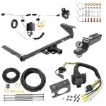 Trailer Hitch Tow Package w/ 7-Way RV Wiring For 21-25 Chrysler Pacifica Excluding Hybrid w/ 2" Drop Mount 2" Ball Class 3 2" Receiver