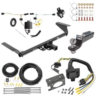 Custom Fit Trailer Hitch Wiring Harness (Plug & Play) 2" Drop Ball-Mount w/ Pin/Clip 2" Chrome Ball Trailer Connector Adapter Brake Control Wiring Kit Circuit Breaker Installation Hardware Installation Instructions 76046 85343 20506 7012a 1 Trailer Hitch Tow Package w/ 7-Way RV Wiring For 21-23 Chrysler Pacifica Except Hybrid w/ 2" Drop Mount 2" Ball Class 3 2" Receiver All Models