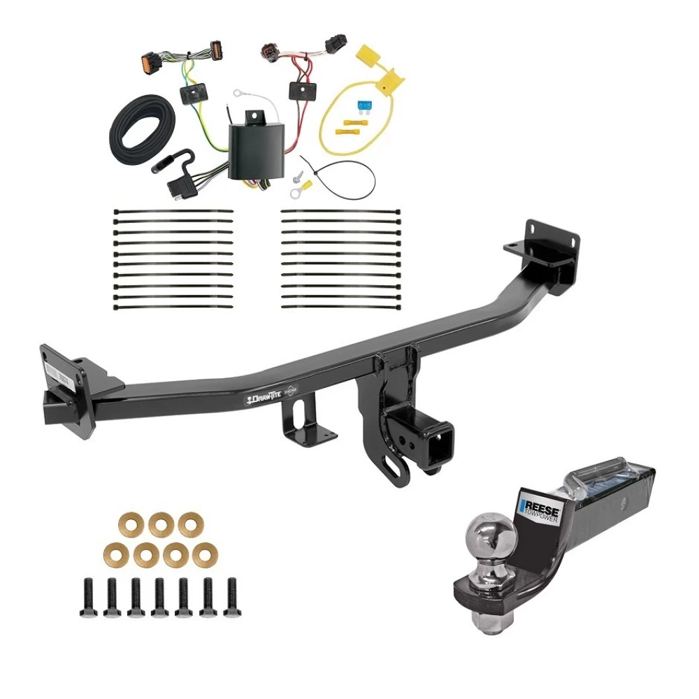 Tow Package For 17-22 KIA Sportage All Models Trailer Hitch w/ Wiring 2" Drop Mount 2" Ball 2" Receiver