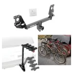 Trailer Hitch w/ 4 Bike Rack For 17-25 Audi Q7 Approved for Recreational & Offroad Use Carrier for Adult Woman or Child Bicycles Foldable