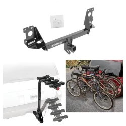 Trailer Hitch w/ 4 Bike Rack For 17-25 Audi Q7 Approved for Recreational & Offroad Use Carrier for Adult Woman or Child Bicycles Foldable