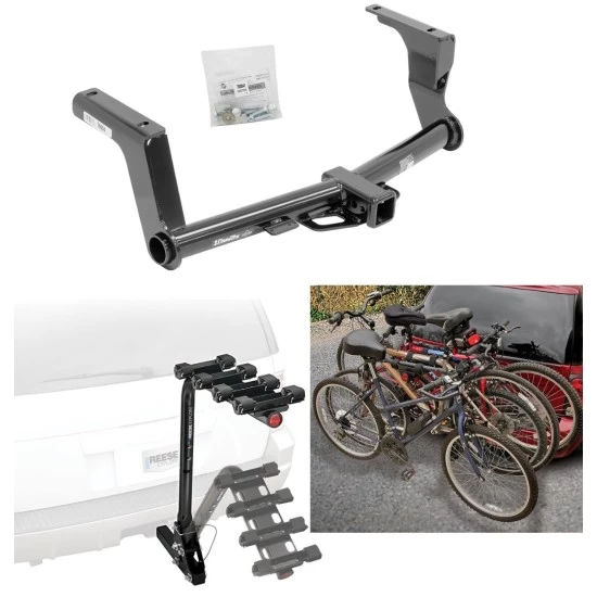 Trailer Hitch w/ 4 Bike Rack For 13-15 Subaru XV Crosstrek Approved for Recreational & Offroad Use Carrier for Adult Woman or Child Bicycles Foldable