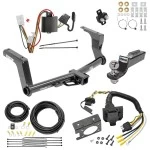 Trailer Hitch Tow Package w/ 7-Way RV Wiring For 13-15 Subaru XV Crosstrek incl Hybrid w/ 2" Drop Mount 2" Ball Class 3 2" Receiver All Models