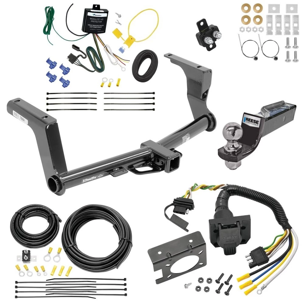 Trailer Hitch Tow Package w/ 7-Way RV Wiring For 13-13 Subaru XV Crosstrek 14-15 (Except Hybrid) w/ 2" Drop Mount 2" Ball Class 3 2" Receiver