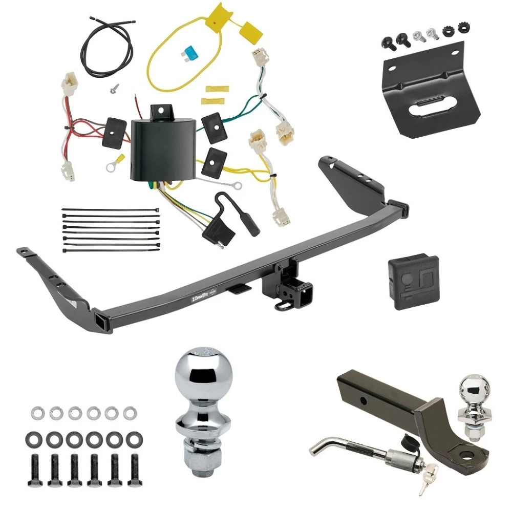 Ultimate Tow Package For 15-20 Toyota Sienna Exc SE Trailer Hitch w/ Wiring 2" Drop Mount Dual 2" and 1-7/8" Ball Lock Bracket Cover 2" Receiver