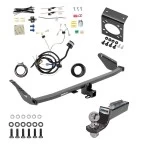 Trailer Hitch Tow Package w/ 7-Way RV Wiring For 15-20 Toyota Sienna Except SE w/ 2" Drop Mount 2" Ball Class 3 2" Receiver Except SE 