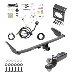 Trailer Hitch Tow Package w/ 7-Way RV Wiring For 15-20 Toyota Sienna Except SE w/ 2" Drop Mount 2" Ball Class 3 2" Receiver Except SE 
