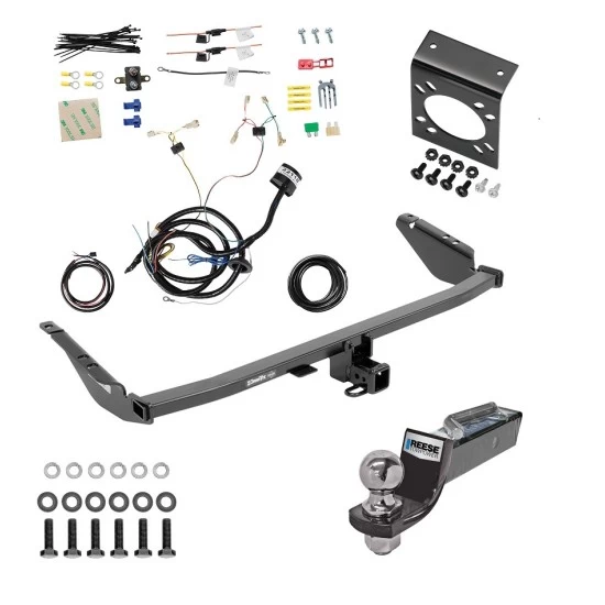 Trailer Hitch Tow Package w/ 7-Way RV Wiring For 15-20 Toyota Sienna Except SE w/ 2" Drop Mount 2" Ball Class 3 2" Receiver Except SE 