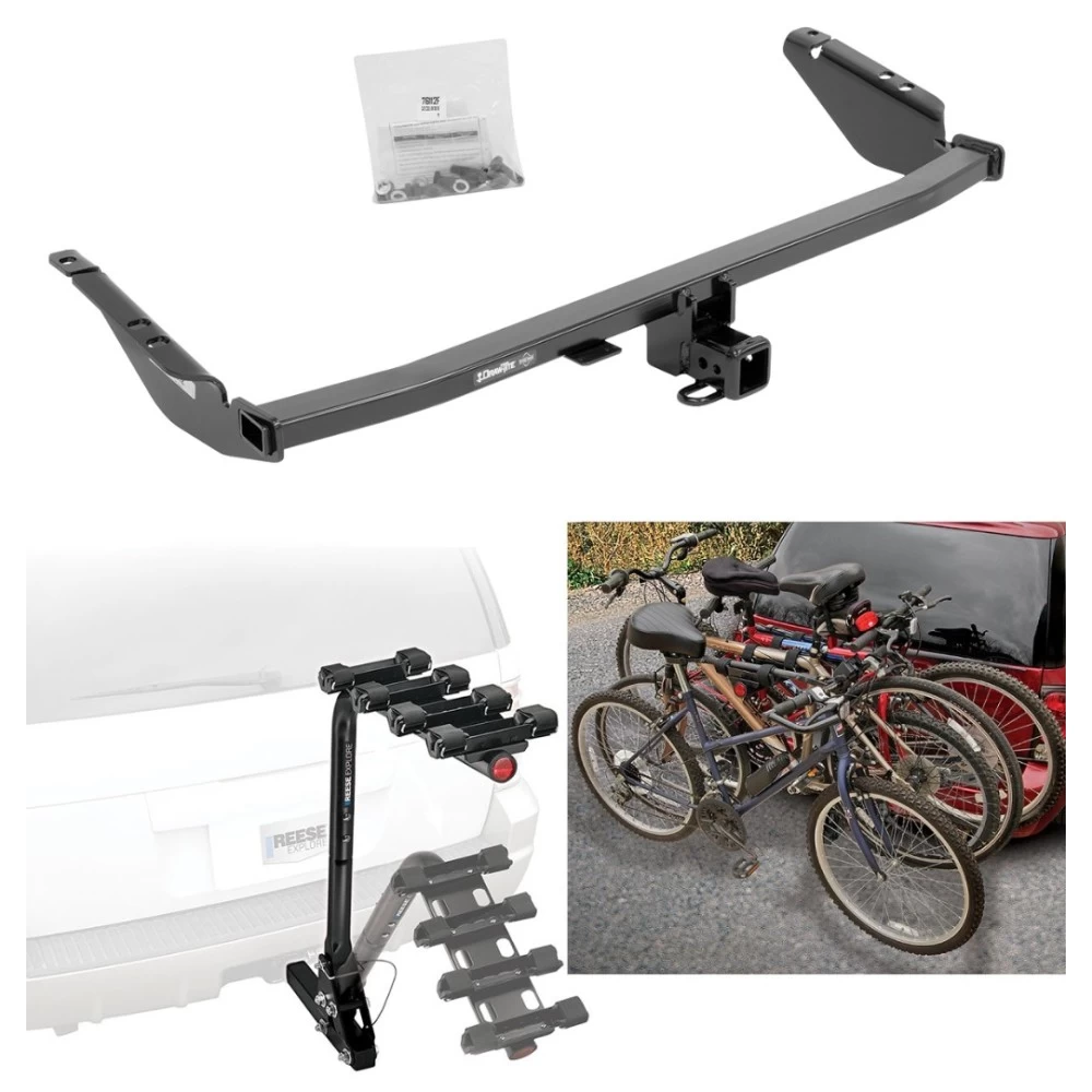 Trailer Hitch w/ 4 Bike Rack For 11-20 Toyota Sienna Approved for Recreational & Offroad Use Carrier for Adult Woman or Child Bicycles Foldable