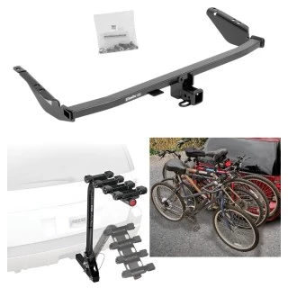 Trailer Hitch w/ 4 Bike Rack For 11-20 Toyota Sienna Approved for Recreational & Offroad Use Carrier for Adult Woman or Child Bicycles Foldable