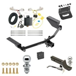 Ultimate Tow Package For 13-18 Toyota RAV4 All Models Trailer Hitch w/ Wiring 2" Drop Mount Dual 2" and 1-7/8" Ball Lock Bracket Cover 2" Receiver