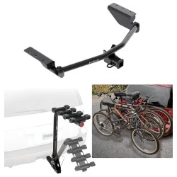 Trailer Hitch w/ 4 Bike Rack For 13-18 Toyota RAV4 Approved for Recreational & Offroad Use Carrier for Adult Woman or Child Bicycles Foldable