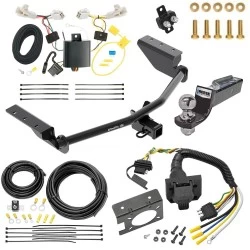 Trailer Hitch Tow Package w/ 7-Way RV Wiring For 13-18 Toyota RAV4 All Models w/ 2" Drop Mount 2" Ball Class 3 2" Receiver