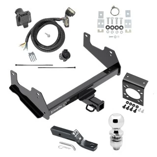 Complete Tow Package For 15-25 Ford F-150 17-25 F-150 Raptor w/ 7-Way RV Wiring Harness Kit 2" Ball and Mount Bracket 2" Receiver Class IV
