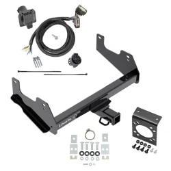 Trailer Tow Hitch w/ 7-Way RV Wiring For 15-25 Ford F-150 17-25 F-150 Raptor Harness Kit Plug Play Mounting Bracket 2" Tow Receiver Class 4
