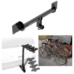 Trailer Hitch w/ 4 Bike Rack For 16-23 Tesla X Approved for Recreational & Offroad Use Carrier for Adult Woman or Child Bicycles Foldable
