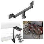 Trailer Hitch w/ 4 Bike Rack For 18-27 Audi Q5 SQ5 Approved for Recreational & Offroad Use Carrier for Adult Woman or Child Bicycles Foldable