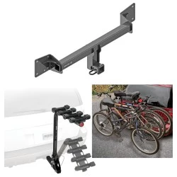 Trailer Hitch w/ 4 Bike Rack For 18-27 Audi Q5 SQ5 Approved for Recreational & Offroad Use Carrier for Adult Woman or Child Bicycles Foldable