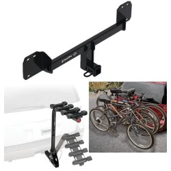 Trailer Hitch w/ 4 Bike Rack For 19-26 Volvo XC40 19-24 XC40 Recharge 22-24 C40 Recharge 25-26 EX40 Approved for Recreational & Offroad Use Carrier for Adult Woman or Child Bicycles Foldable