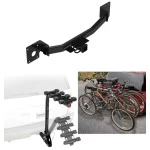 Trailer Hitch w/ 4 Bike Rack For 19-26 Cadillac XT4 Approved for Recreational & Offroad Use Carrier for Adult Woman or Child Bicycles Foldable