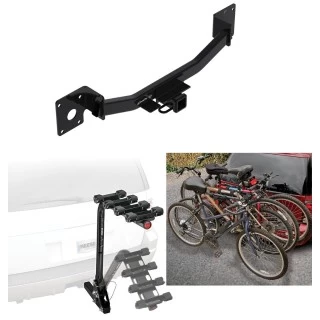 Trailer Hitch w/ 4 Bike Rack For 19-26 Cadillac XT4 Approved for Recreational & Offroad Use Carrier for Adult Woman or Child Bicycles Foldable