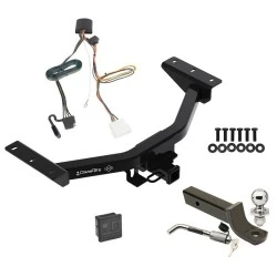 Trailer Tow Hitch For 19-25 Honda Passport All Models Deluxe Package Wiring 2" Ball Mount and Lock