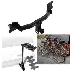 Trailer Hitch w/ 4 Bike Rack For 20-25 Porsche Cayenne Coupe Approved for Recreational & Offroad Use Carrier for Adult Woman or Child Bicycles Foldable