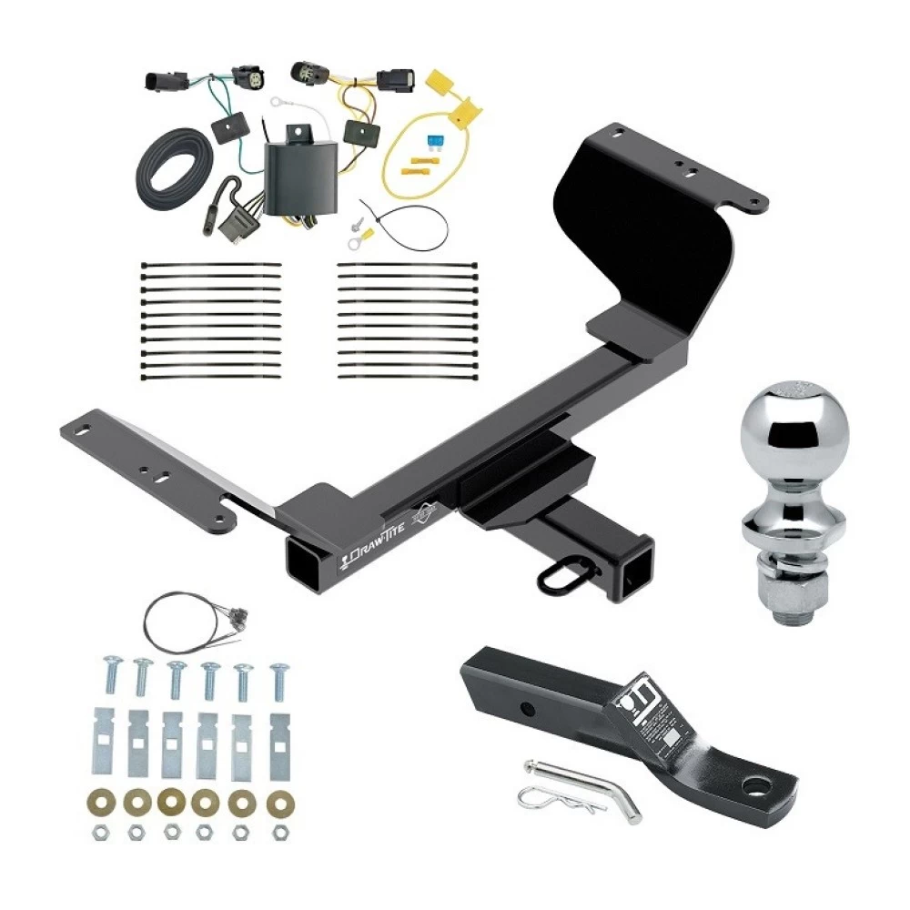 Trailer Tow Hitch For 18-24 Chevrolet Equinox Gasoline, Premier Models Complete Package w/ Wiring and 1-7/8" Ball