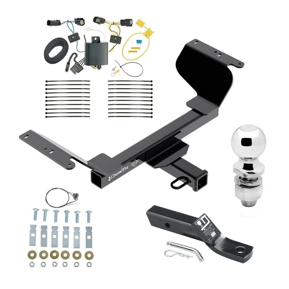Trailer Tow Hitch For 18-24 Chevrolet Equinox Gasoline, Premier Models Complete Package w/ Wiring and 2" Ball
