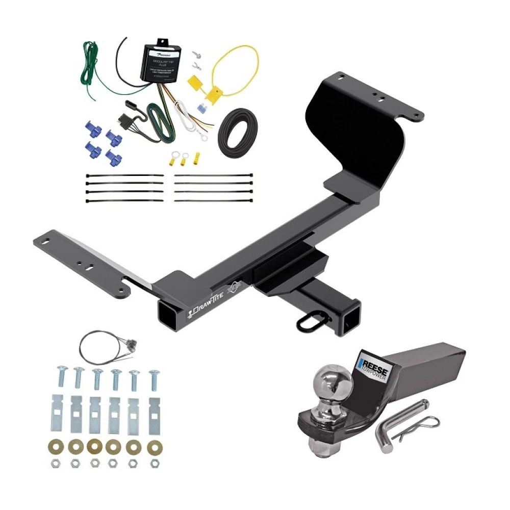 Trailer Tow Hitch For 18-25 GMC Terrain incl Gasoline 18-26 Chevy Equinox Gasoline Complete Package w/ Wiring and 2" Ball