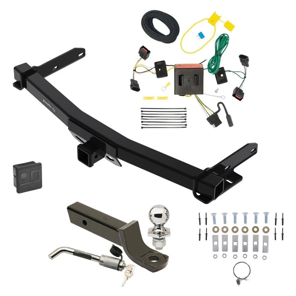 Custom Fit Trailer Hitch Wiring Harness (Plug & Play) 2" Drop Ball-Mount w/ Locking Pin/Clip 2" Chrome BallRubber Hitch Plug Cover Installation Hardware Installation Instructions 76432 118552 7005111 7010 Draw-Tite Trailer Tow Hitch 11-13 D Trailer Tow Hitch For 11-13 Dodge Durango All Styles Deluxe Package Wiring 2" Ball Mount and Lock