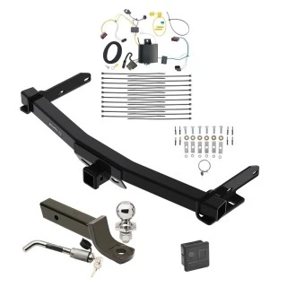 Custom Fit Trailer Hitch Wiring Harness (Plug & Play) 2" Drop Ball-Mount w/ Locking Pin/Clip 2" Chrome BallRubber Hitch Plug Cover Installation Hardware Installation Instructions 76432 118727 7005111 7010 Draw-Tite Trailer Tow Hitch 14-21 J Trailer Tow Hitch For 14-21 Jeep Grand Cherokee 2022 WK Old Body Style Deluxe Package Wiring 2" Ball Mount and Lock