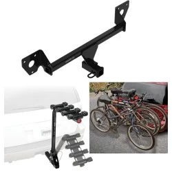 Trailer Hitch w/ 4 Bike Rack For 21-27 Chevy Trailblazer 20-27 Buick Encore GX Approved for Recreational & Offroad Use Carrier for Adult Woman or Child Bicycles Foldable