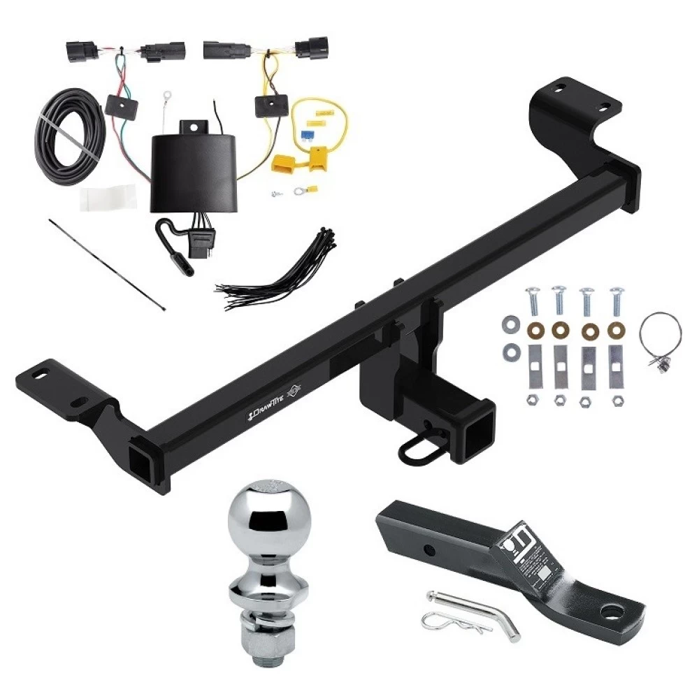 Trailer Tow Hitch For 20-22 Ford Escape Except Plug-In-Hybrid 2" Receiver Complete Package w/ Wiring and 1-7/8" Ball