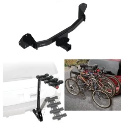 Trailer Hitch w/ 4 Bike Rack For 22-23 Chevy Bolt EUV Approved for Recreational & Offroad Use Carrier for Adult Woman or Child Bicycles Foldable