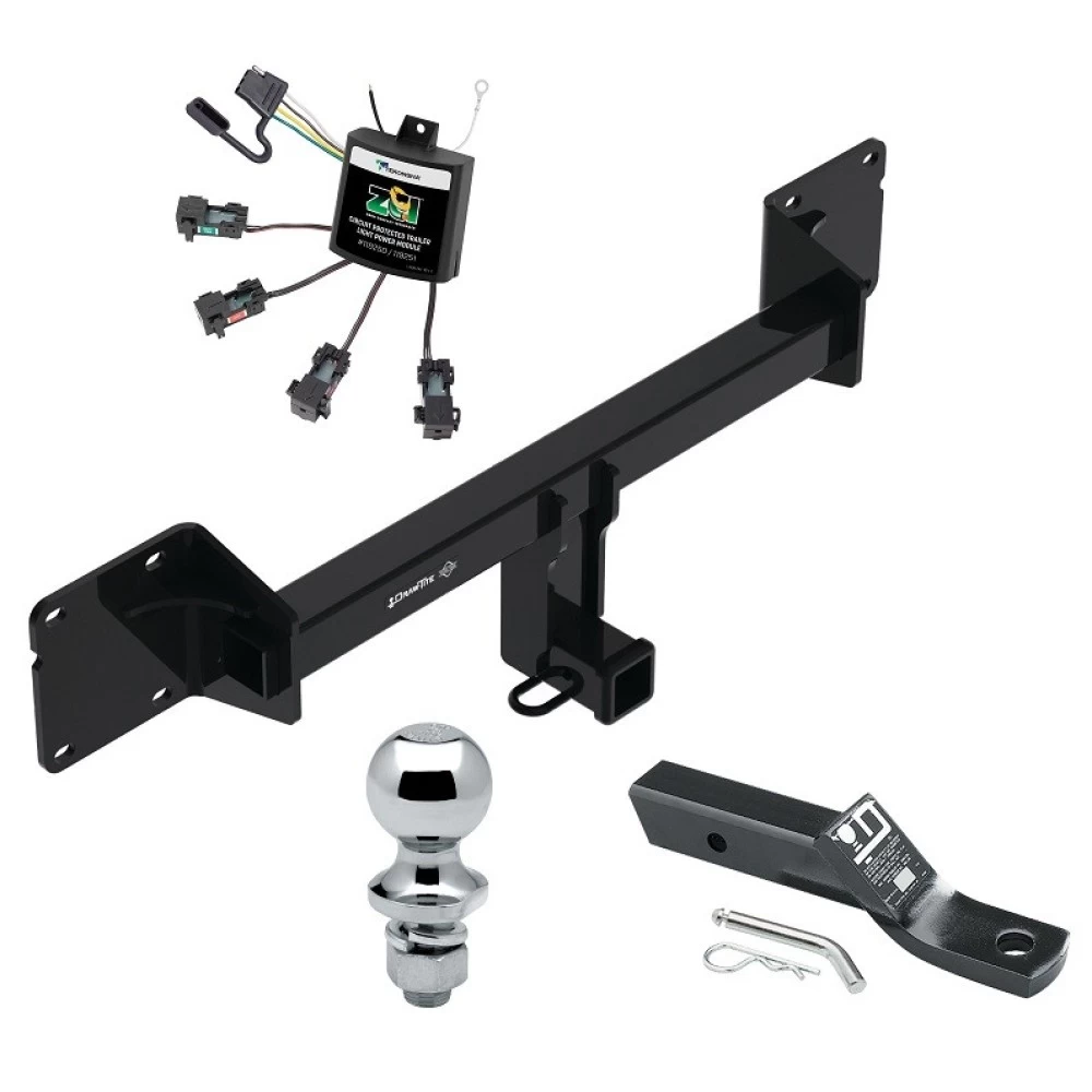 Trailer Tow Hitch For 21-27 Mercedes GLE SUV All Models Complete Package w/ Zero Contact Wiring Harness Kit and 1-7/8" Ball