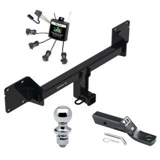 Trailer Tow Hitch For 21-27 Mercedes GLE SUV All Models Complete Package w/ Zero Contact Wiring Harness Kit and 1-7/8" Ball